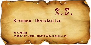Kremmer Donatella névjegykártya